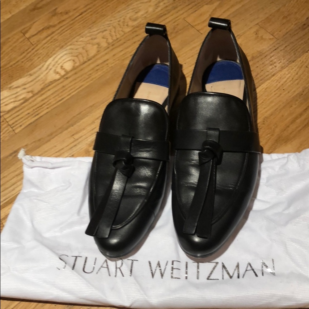 Stuart Weitzman Slip Knot Flat Loafer Black